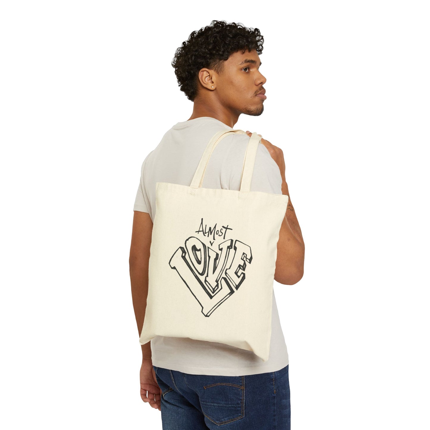 Personalized Cotton Canvas Tote Bag - Almost Love Design